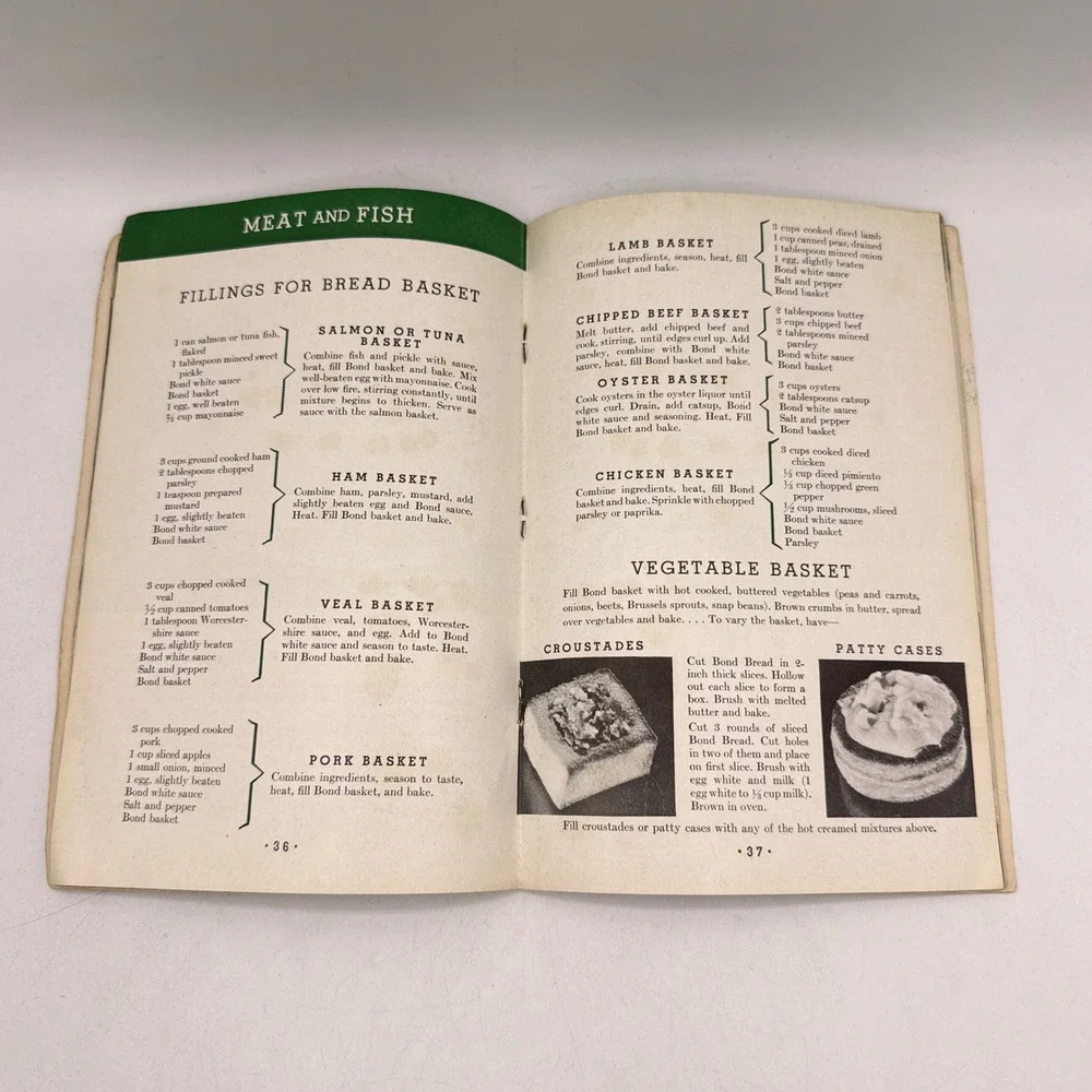 Bond Bread Cook Book Green 1935 Vintage Recipe Booklet Advertising Ephemera